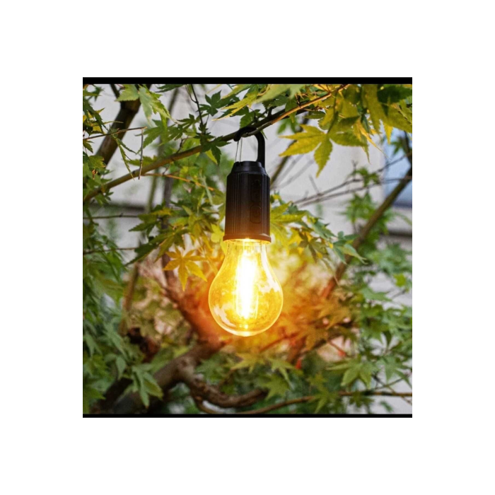 Taşınabilir Şarjlı Led Ampül Outdoor Kamp Bahçe Lambası 10w Askılı Kırılmaz Led Işık ( Lisinya )