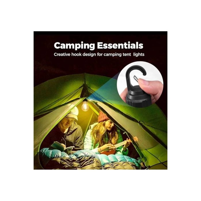 Taşınabilir Şarjlı Led Ampül Outdoor Kamp Bahçe Lambası 10w Askılı Kırılmaz Led Işık ( Lisinya )