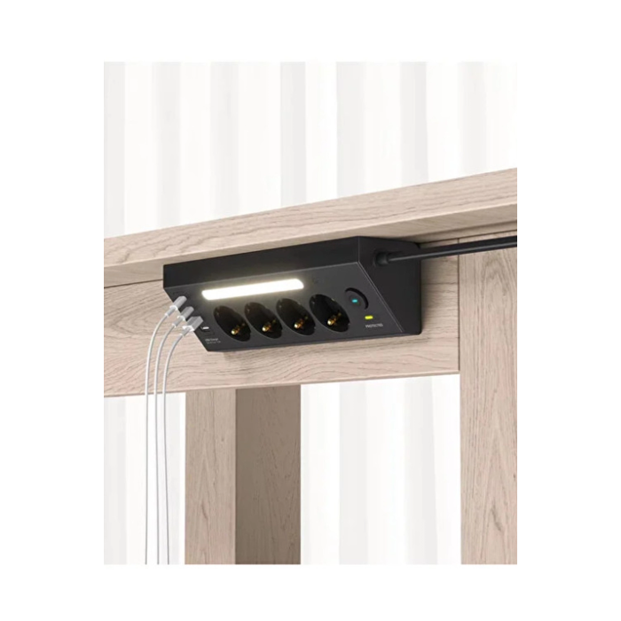 Lp764 Çoklu Gece Lambalı Priz Yüksek Gerilim Korumalı 4’lü Priz 2xusb 2xtype-c Çıkışlı Grup Priz Çoğaltıcı ( Lisinya )