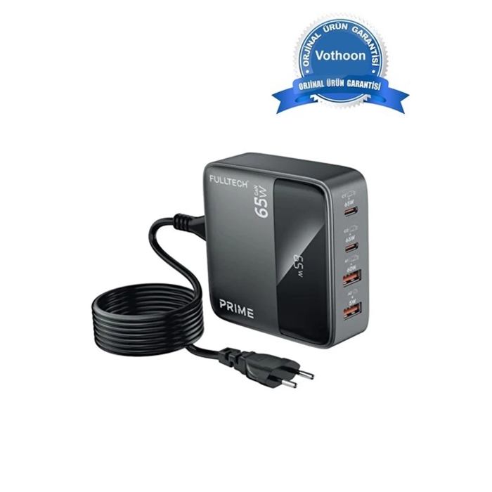 65w Masaüstü 4 Portlu Hızlı Şarj Cihazı İstasyonu 2xusb-a, 2xtype-c Giriş,1,5 Mt. Kablo ( Lisinya )