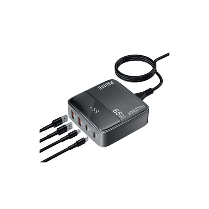 65w Masaüstü 4 Portlu Hızlı Şarj Cihazı İstasyonu 2xusb-a, 2xtype-c Giriş,1,5 Mt. Kablo ( Lisinya )