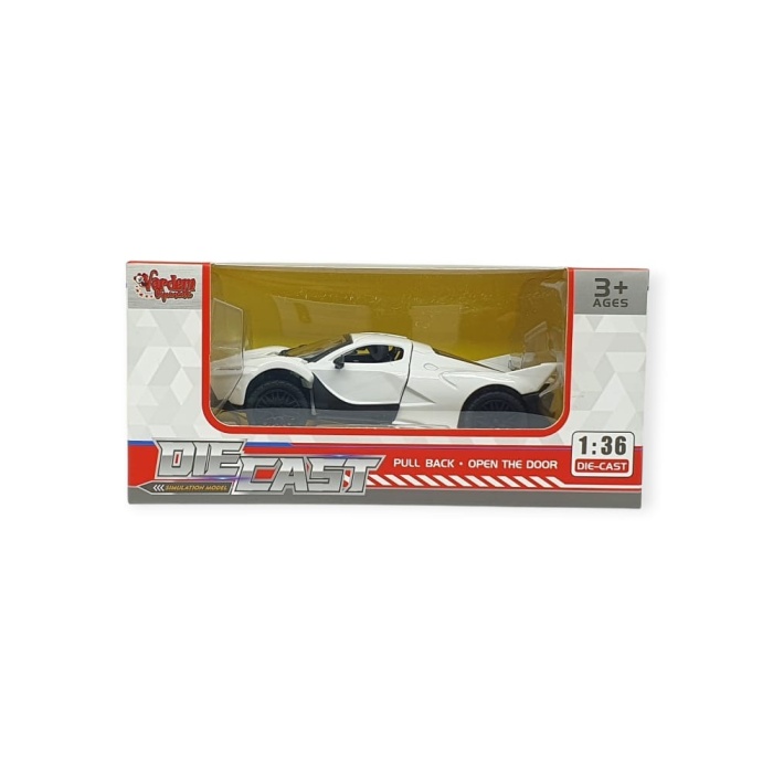 Çek Bırak Metal Arabalar 13 cm - SR2212- Beyaz (Lisinya)