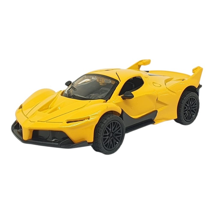 Çek Bırak Metal Arabalar 13 cm - SR2212- Sarı (Lisinya)