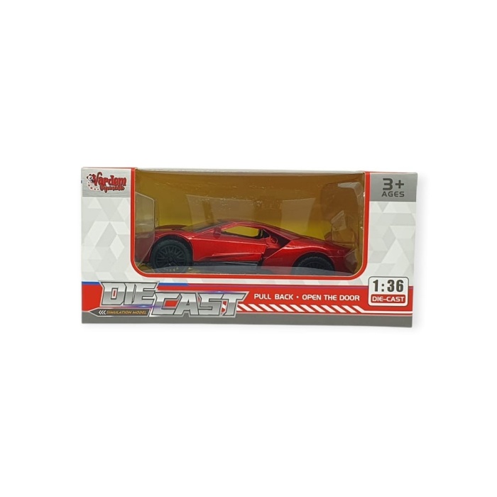 Çek Bırak Metal Arabalar 13 cm - SR2211- Kırmızı (Lisinya)