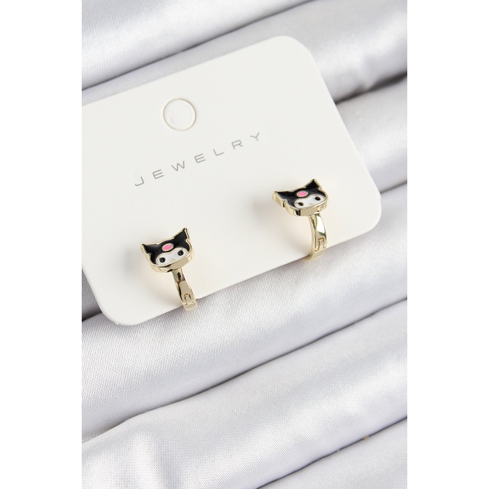 Pirinç Kuromi Model Gold Renk Çocuk Küpe - Lisinya