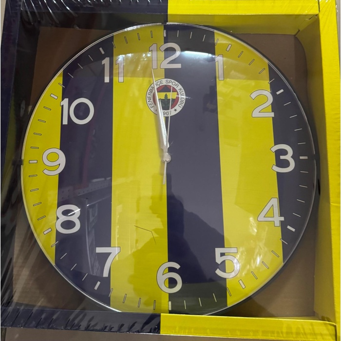 Duvar Saati Sarı  Çubuklu