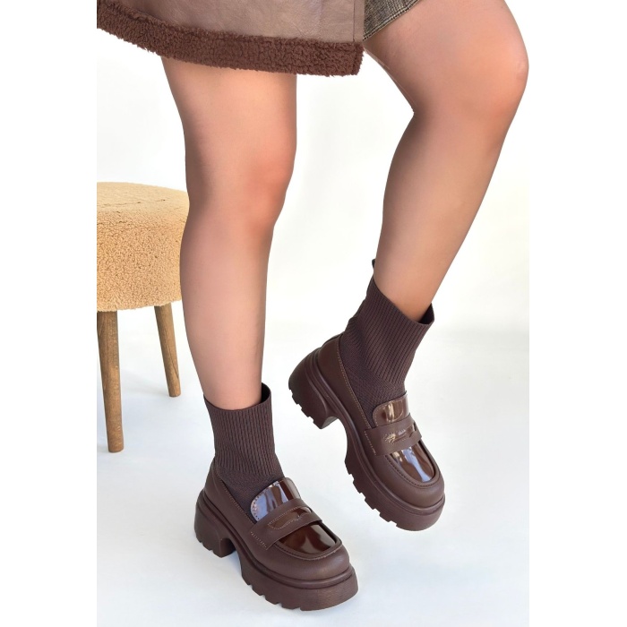 Wanye Kahverengi Cilt Cilt Streçli Bot - Lisinya