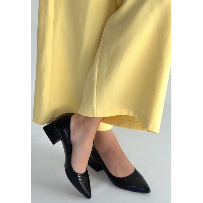 Meort Siyah Rugan Topuklu Ayakkabı - Lisinya