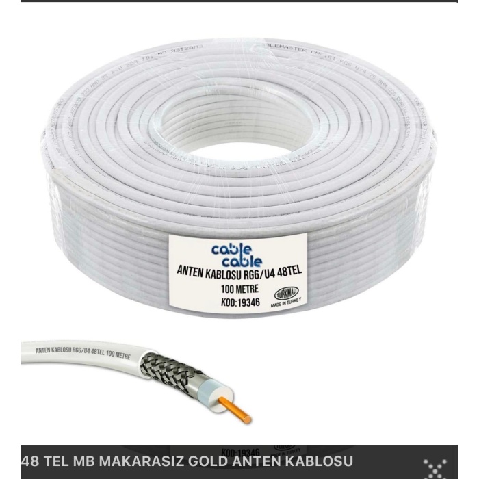 Anten Kablosu 48 Tel Gold 100 Mt RG6/U4