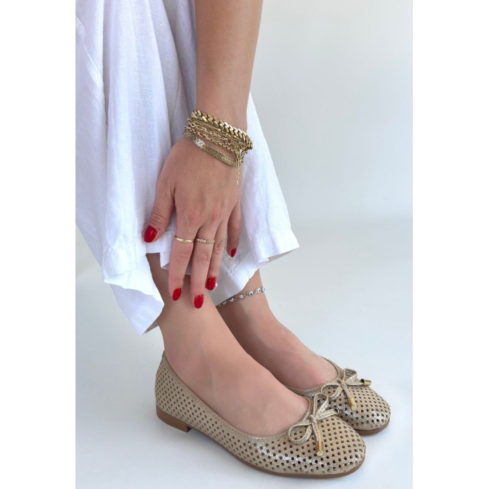 Icar Bej Cilt Babet Ayakkabı - Lisinya