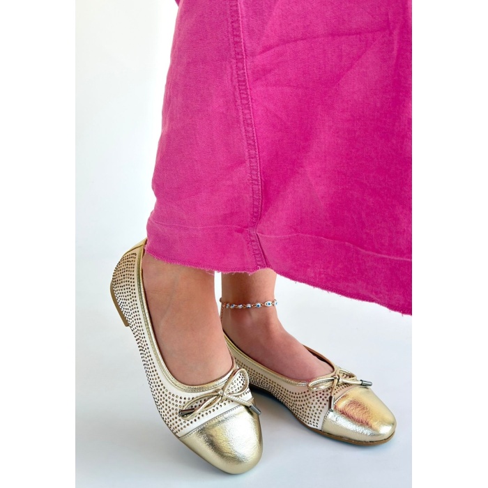 Etya Gold Cilt Babet Ayakkabı - Lisinya