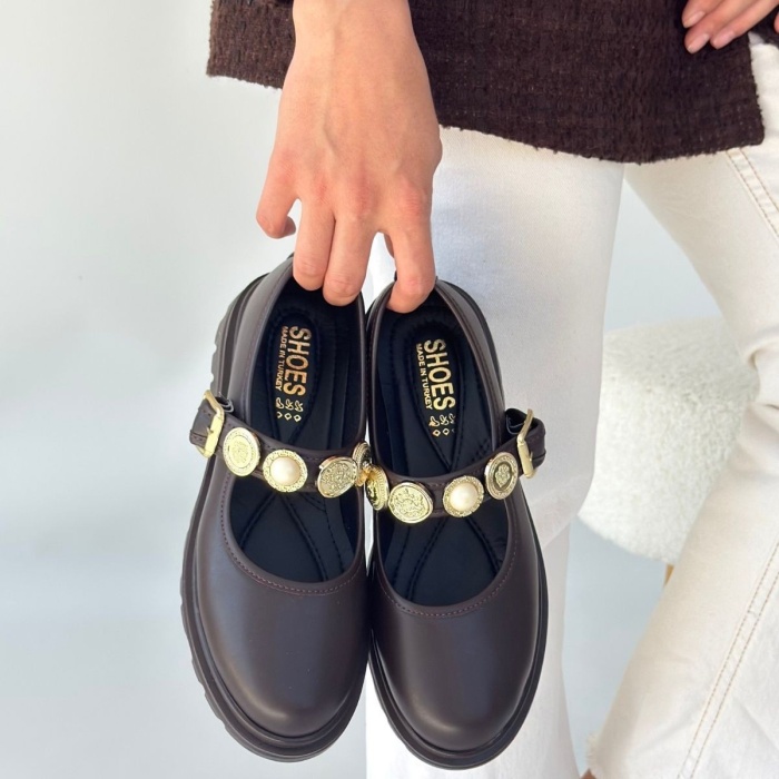 Okira Kahverengi Cilt Oxford Ayakkabı - Lisinya