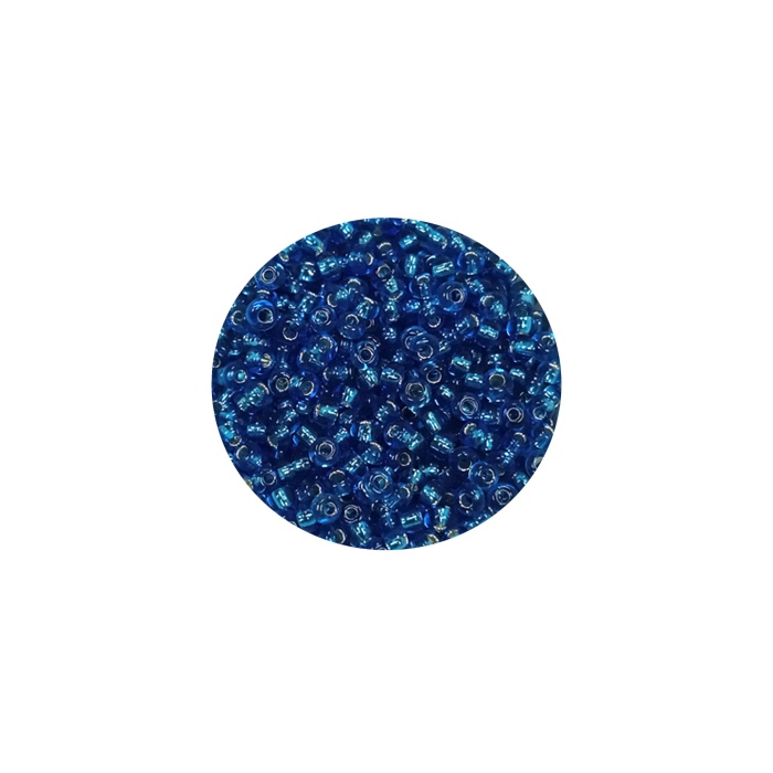 Dökme Cam Kum Boncuk (11/0) 2 mm - 60 Gram -  Şeffaf Mavi - BNC042