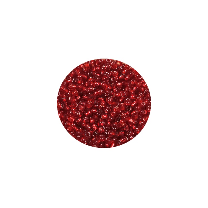 Dökme Cam Kum Boncuk (11/0) 2 mm - 60 Gram -  Şeffaf Koyu Kırmızı - BNC050