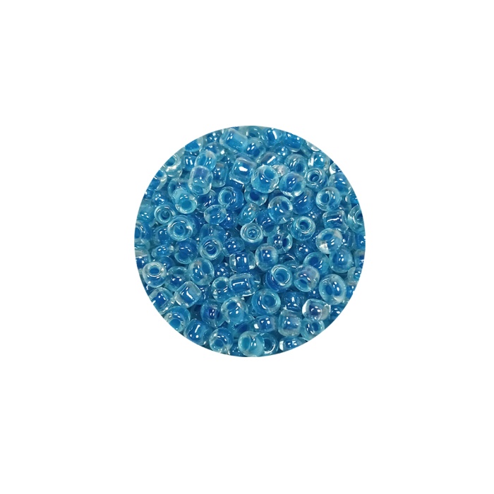 Dökme Cam Kum Boncuk (8/0) 3 mm - 20 Gram - Şeffaf Gök Mavi - BNC173