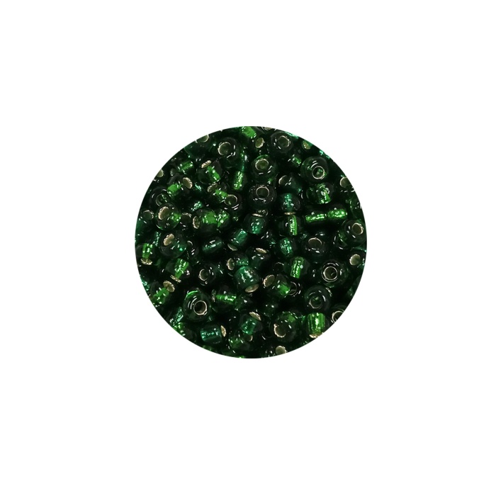 Dökme Cam Kum Boncuk (8/0) 3 mm - 20 Gram - Şeffaf Asker Yeşili - BNC177