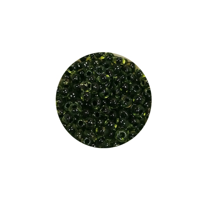 Dökme Cam Kum Boncuk (8/0) 3 mm - 20 Gram - Şeffaf Yeşil Siyah - BNC179
