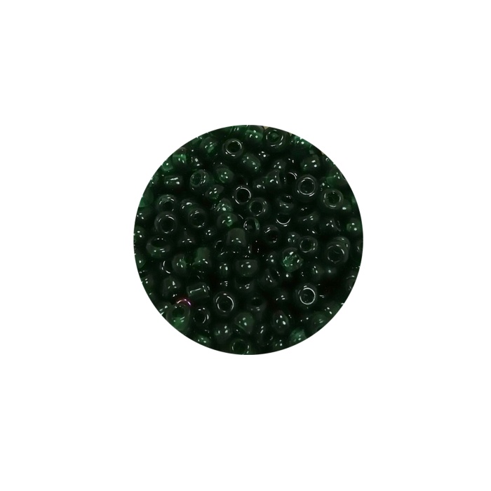 Dökme Cam Kum Boncuk (8/0) 3 mm - 60 Gram - Şeffaf Koyu Yeşil - BNC196