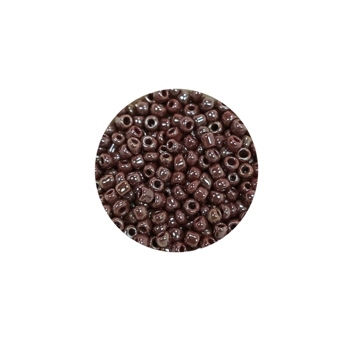Dökme Cam Kum Boncuk (8/0) 3 mm - 60 Gram - Parlak Koyu Kestane - BNC209