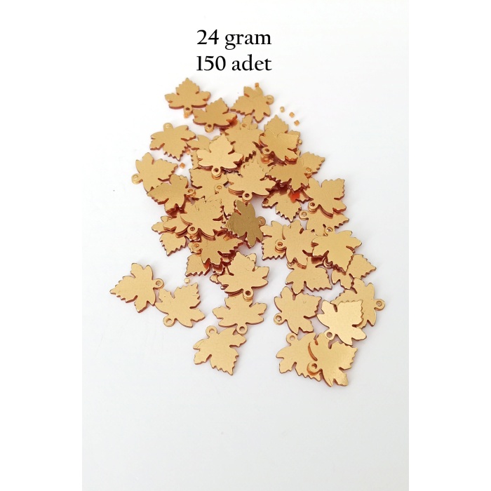 Oya Abiye Bileklik Kolye Pleksi Metalik Plastik Pul Altın Renk 24 gram 150 adet - BNC551
