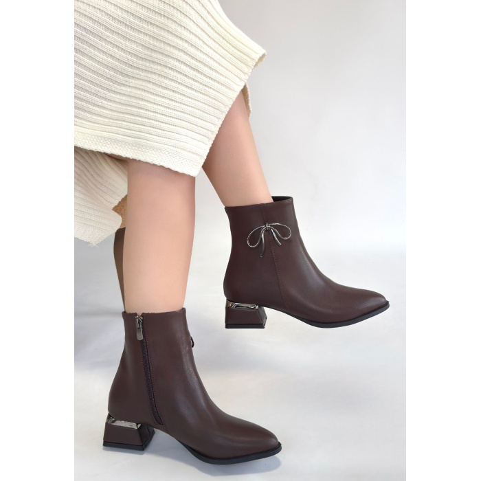 Harly Kahverengi Cilt Topuklu Bot - Lisinya