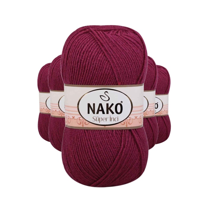 5 Adet Süper İnci El Örgü İpi 100 gr Vişne Çürüğü 2187