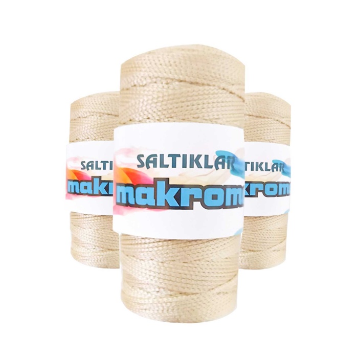 3 Adet Polyester Makrome İpi 230 Açık Bej 100 gr