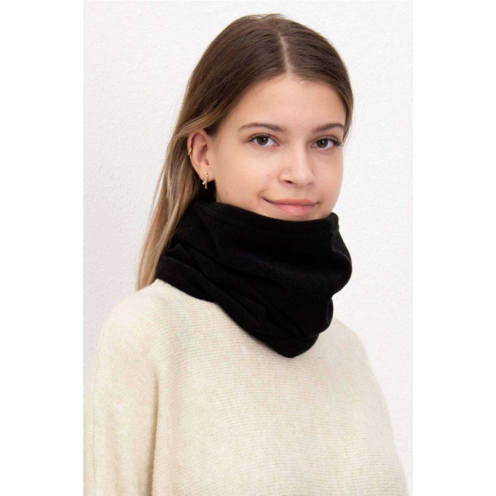 2 Adet Polar İpli Bere ve Boyunluk Siyah Kamuflaj