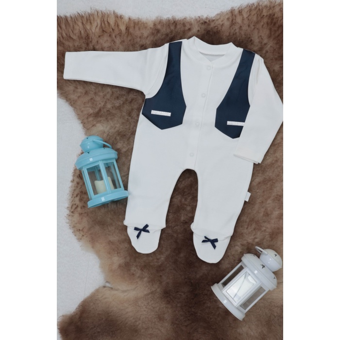 Sema Baby Pamuklu Bebek Tulumu 3-6 Ay - Smokin