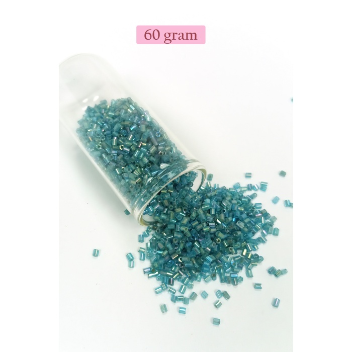 Kesme Cam Boncuk 2mm - 60 Gram - Şeffaf Çam Yeşili - BNC380