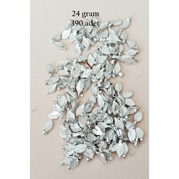 Oya Abiye Bileklik Kolye Pleksi Metalik Plastik Pul Gümüş Renk 24 gram 390 adet - BNC574