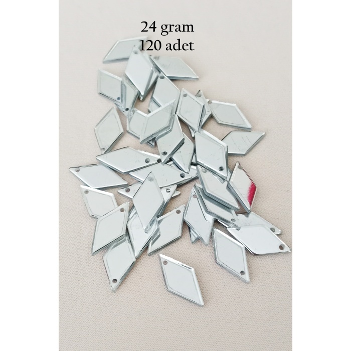 Oya Abiye Bileklik Kolye Pleksi Metalik Plastik Pul Gümüş Renk 24 gram 120 adet - BNC577