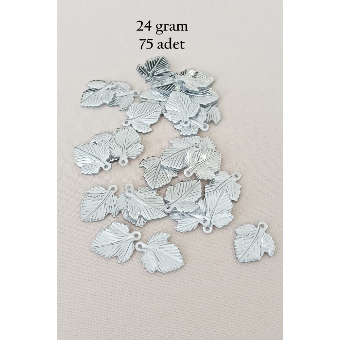 Oya Abiye Bileklik Kolye Pleksi Metalik Plastik Pul Gümüş Renk 24 gram 75 adet - BNC582