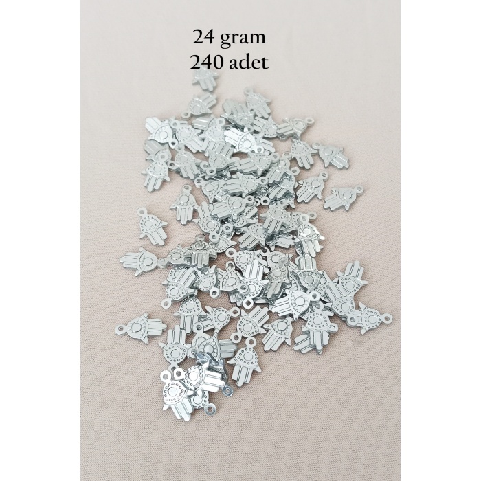 Oya Abiye Bileklik Kolye Pleksi Metalik Plastik Pul Gümüş Renk 24 gram 240 adet - BNC586