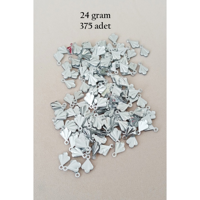 Oya Abiye Bileklik Kolye Pleksi Metalik Plastik Pul Gümüş Renk 24 gram 375 adet - BNC587
