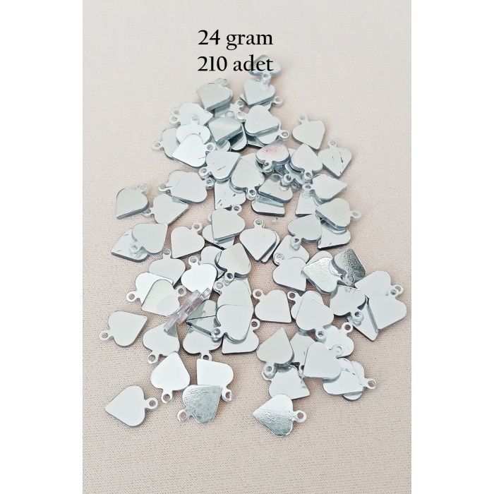 Oya Abiye Bileklik Kolye Pleksi Metalik Plastik Pul Gümüş Renk 24 gram 210 adet - BNC590