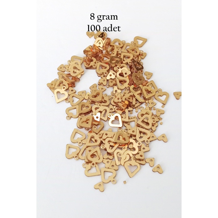 Oya Abiye Bileklik Kolye Pleksi Metalik Plastik Pul Altın Renk 8 gram 100 adet - BNC488