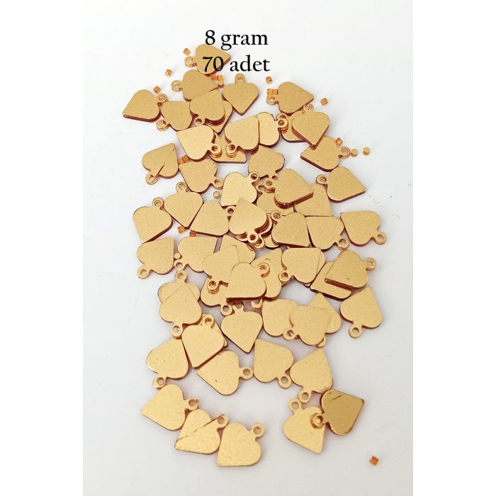 Oya Abiye Bileklik Kolye Pleksi Metalik Plastik Pul Altın Renk 8 gram 70 adet - BNC494