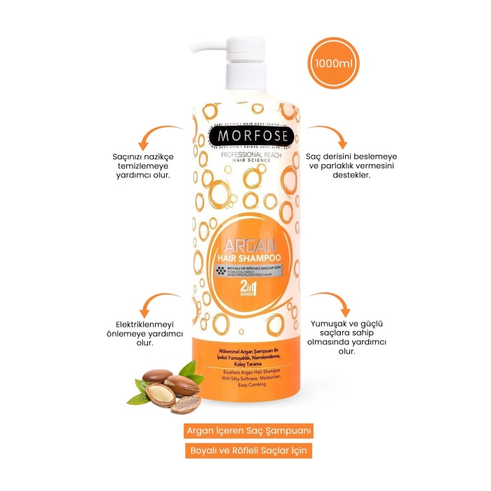 Argan Şampuan 1000 ML - Boyalı Saçlar İçin