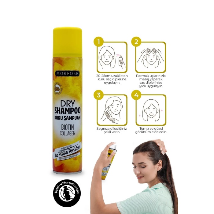 Kuru Şampuan Biotin Collagen 200 ML - Açık Renkli Saçlar - mrfs