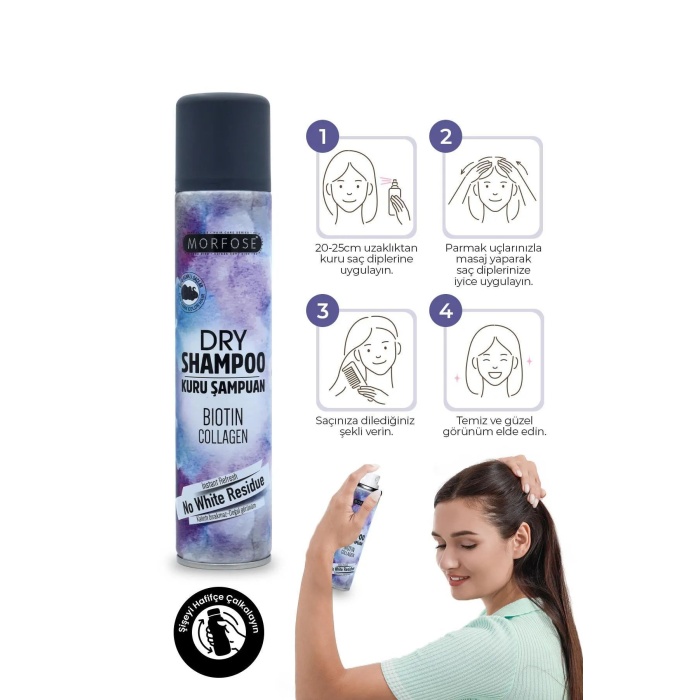 Kuru Şampuan Biotin Collagen 200 ML - Koyu Renkli Saçlar - mrfs