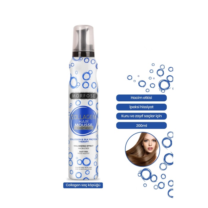 Kolajen Saç Köpük 200 ML - Besleyici Parlak Görünüm - mrfs