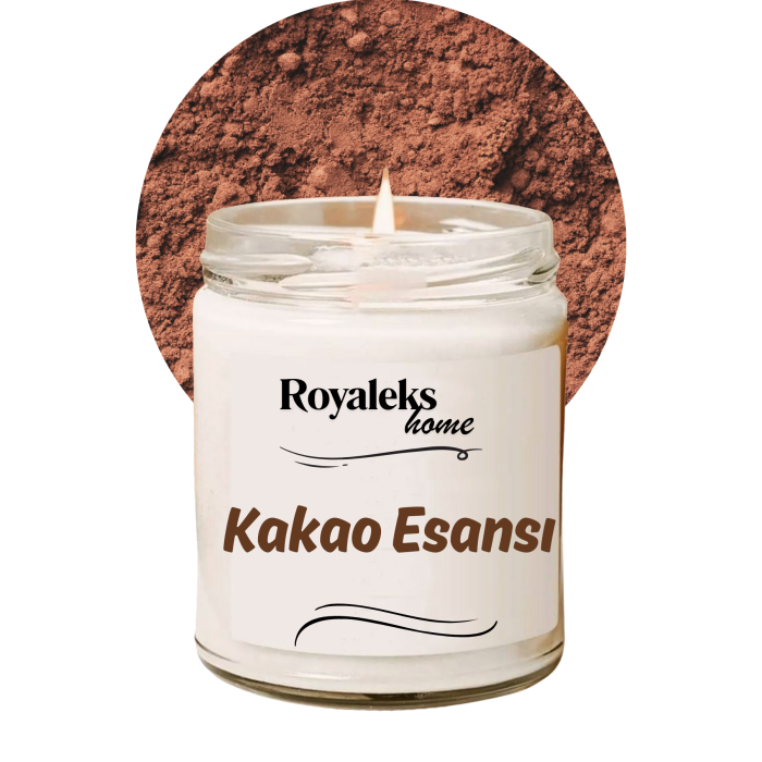 Doğal Özel Seri Kokulu Dekoratif Kavanoz Mum 210 cc - Kakao Esansı - RYL