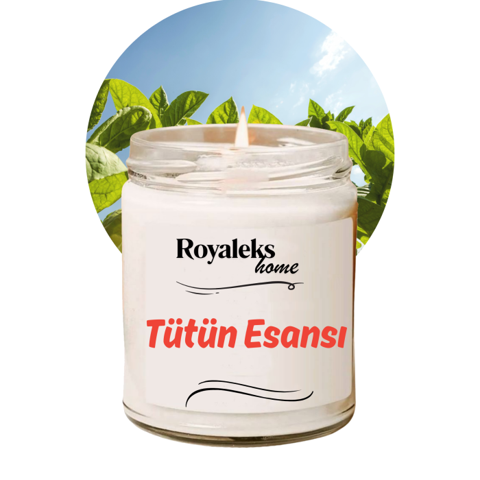 Doğal Özel Seri Kokulu Dekoratif Kavanoz Mum 210 cc - Tütün Esansı - RYL