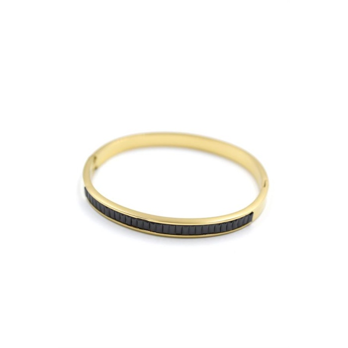 Baget Taşlı Bilezik - Siyah