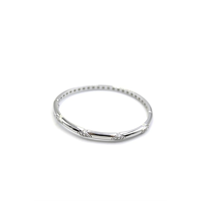 Taşlı Vip Bilezik - Gümüş