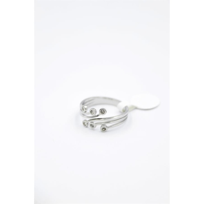 6lı Taşlı Salyangoz Yüzük - Gümüş