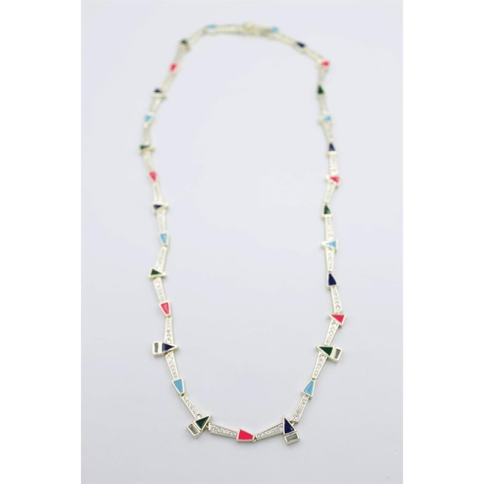 Taşlı Marka Kolye - Altın