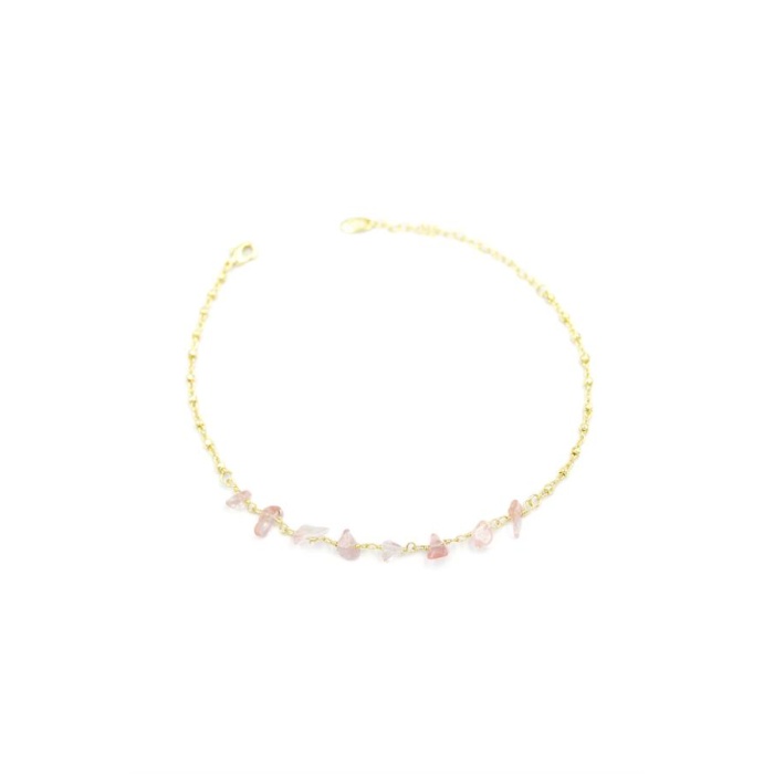 Doğal Taşlı Halhal - Altın