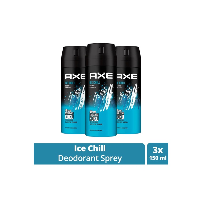 3 Adet Axe Ice Chill Erkek Deodorant Sprey 150 ml